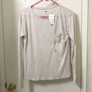 NWT Uniqlo linen long sleeve tee
